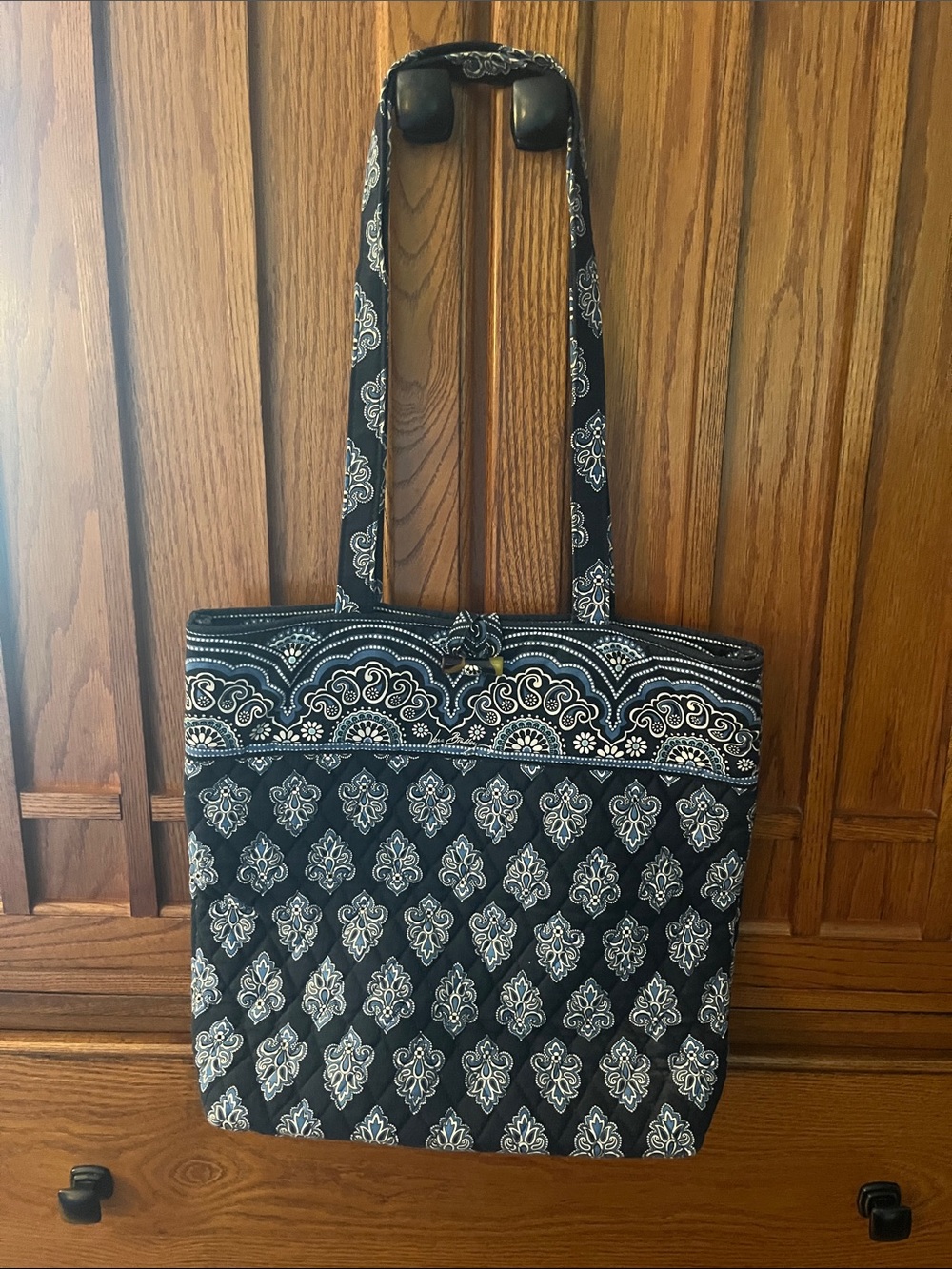 Vera Bradley Navy and White Patterned Tote Bag